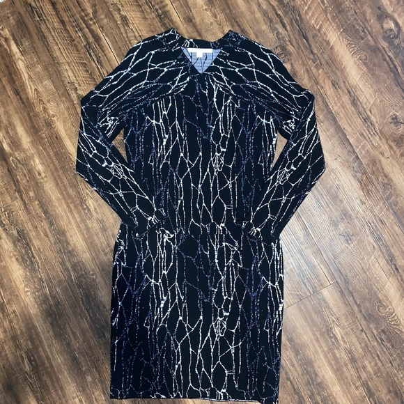 Jonathan Simkhai Medium Black Textured Sweater Dress Long Sleeves